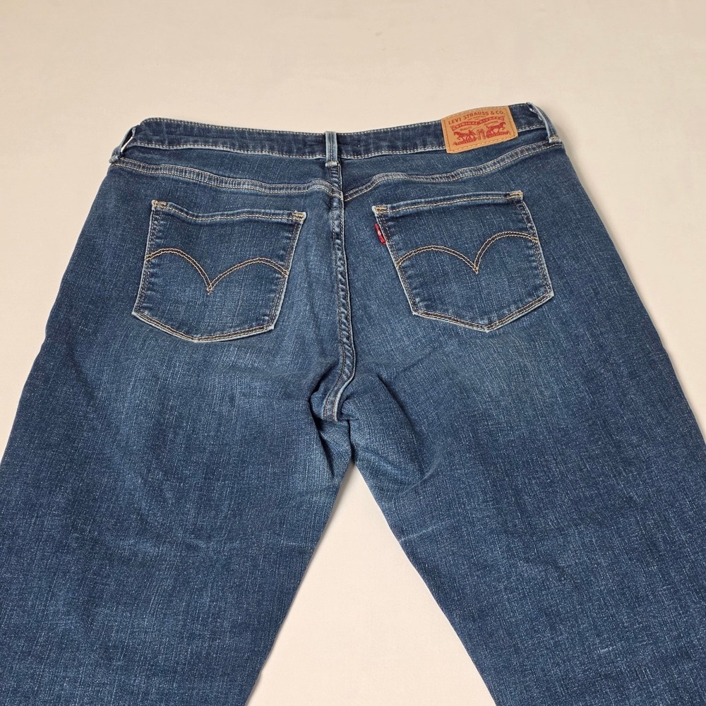 Levis Mid Rise Skinny Jeans Womens 12 Stretch Dark Blue Wash Denim Pants - Picture 11 of 13